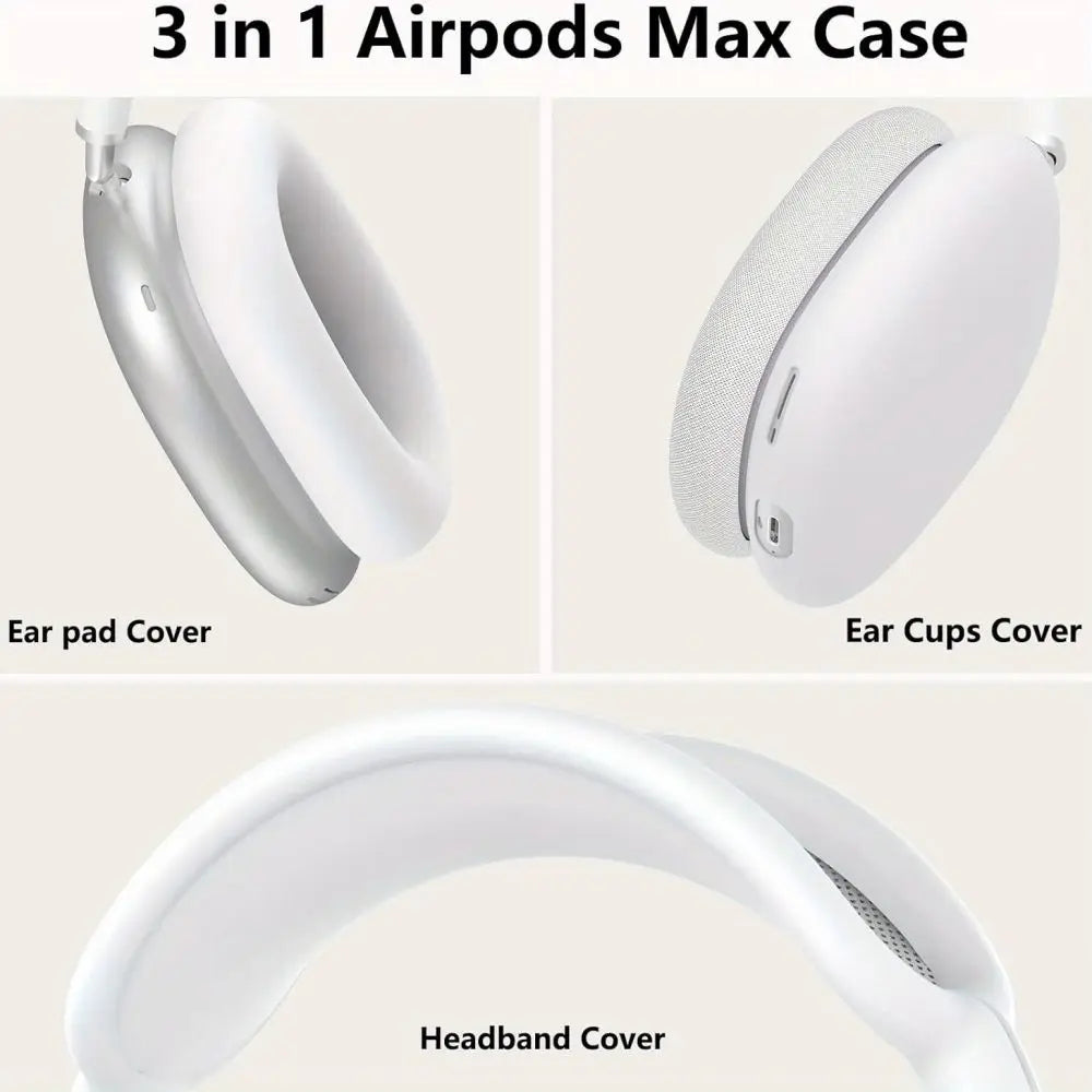 3 in 1 Soft Silicone Skin Protector Headphones Case for Airpods Max Cases anti Scratch Shockproof Earphone Cover Accessories