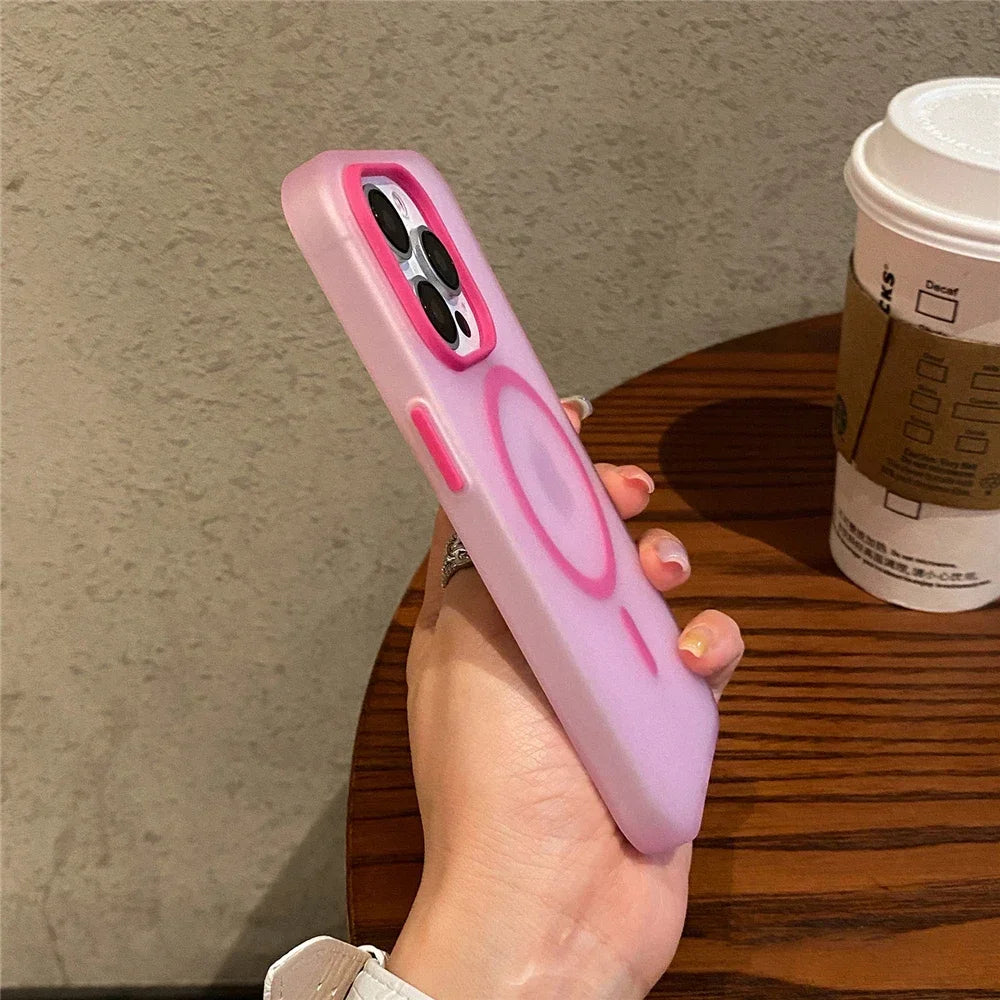 Matte Candy Magnetic Wireless Charging Transparent Case for Iphone 16 15 13 12 11 14 Pro Max plus for Magsafe Shockproof Cover