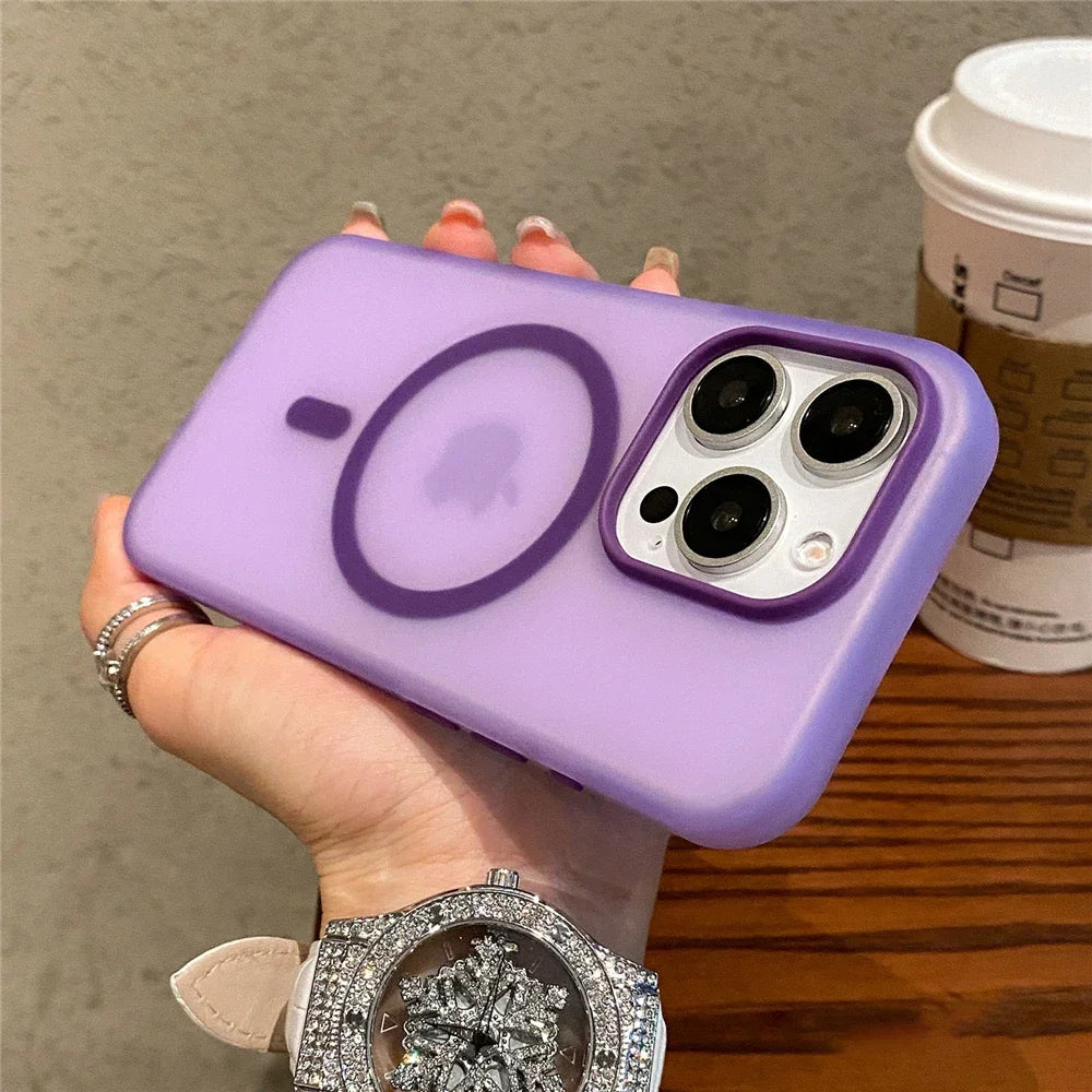 Matte Candy Magnetic Wireless Charging Transparent Case for Iphone 16 15 13 12 11 14 Pro Max plus for Magsafe Shockproof Cover