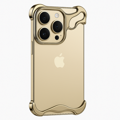 Irregular Metal Bumper Phone Case Iphone 16 15 14 13 Pro Max plus with Lens Film Protection Bare Aluminum Alloy Shockproof Cover