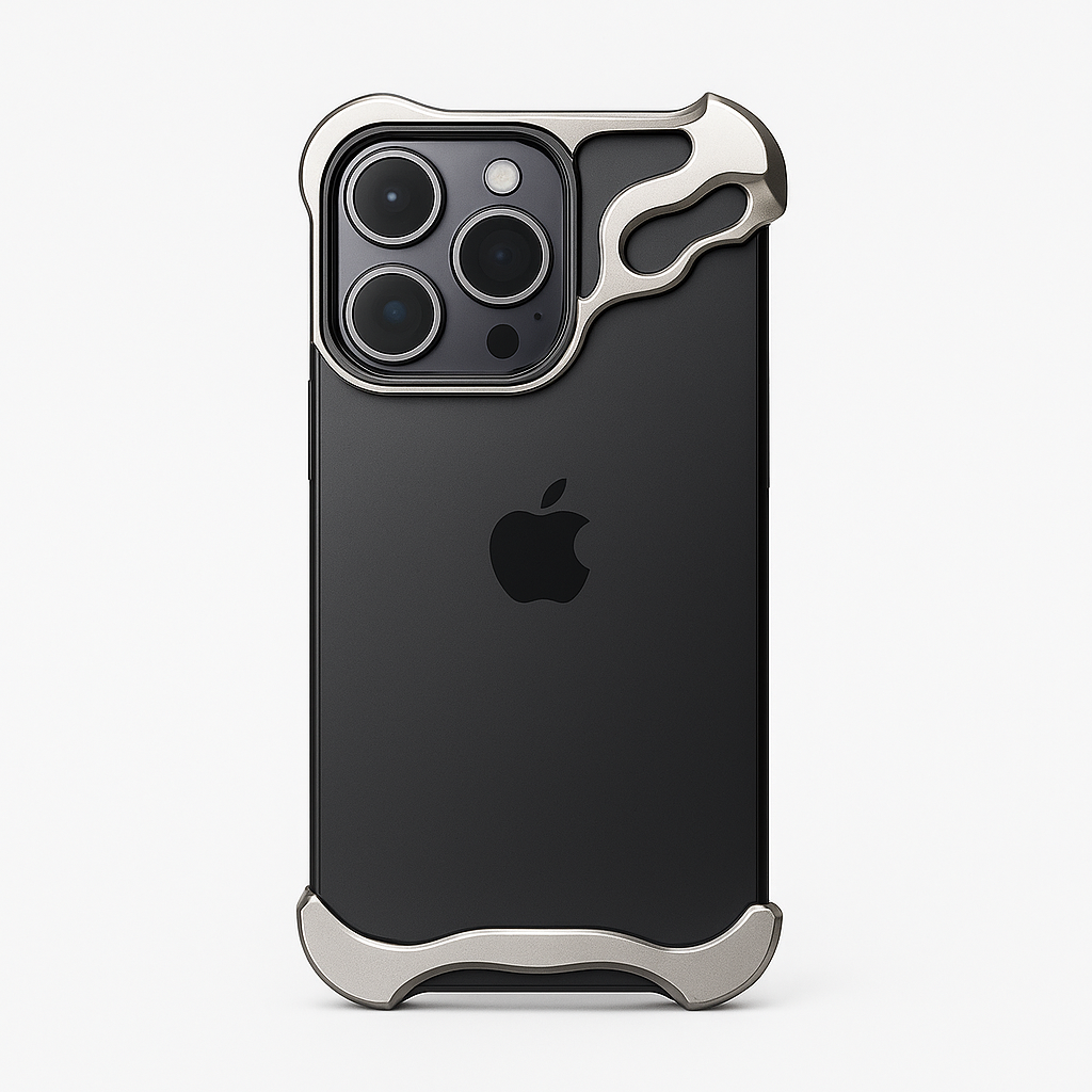Irregular Metal Bumper Phone Case Iphone 16 15 14 13 Pro Max plus with Lens Film Protection Bare Aluminum Alloy Shockproof Cover