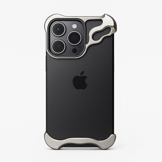 Irregular Metal Bumper Phone Case Iphone 16 15 14 13 Pro Max plus with Lens Film Protection Bare Aluminum Alloy Shockproof Cover
