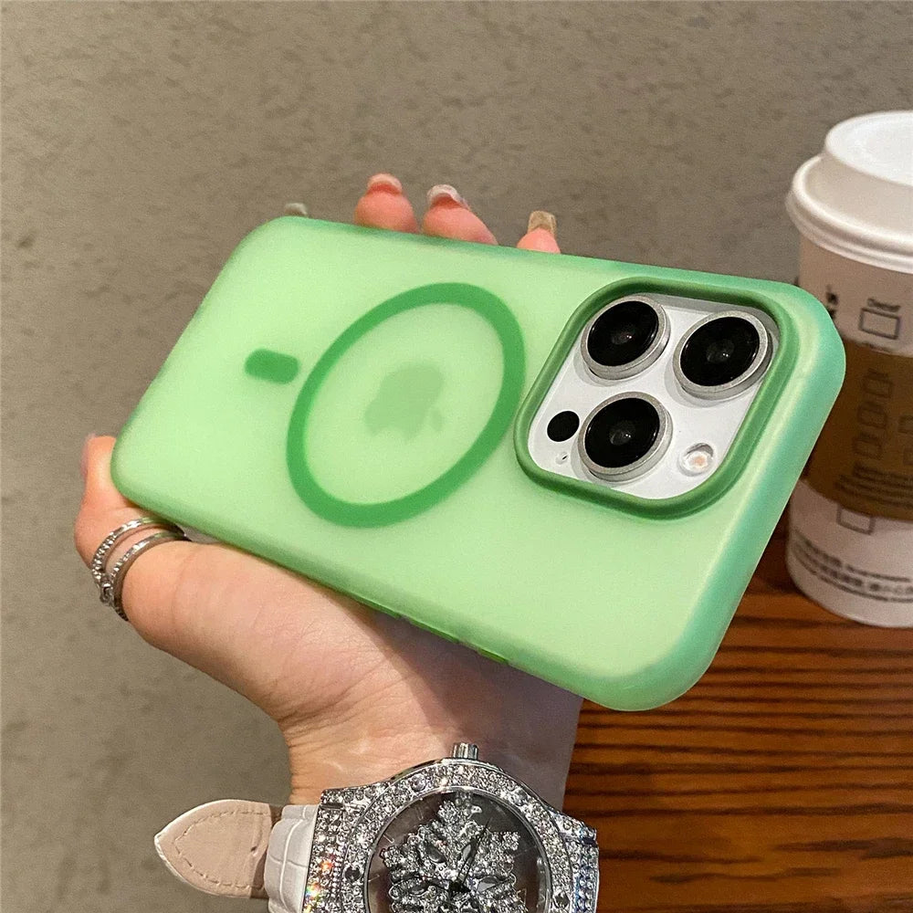 Matte Candy Magnetic Wireless Charging Transparent Case for Iphone 16 15 13 12 11 14 Pro Max plus for Magsafe Shockproof Cover