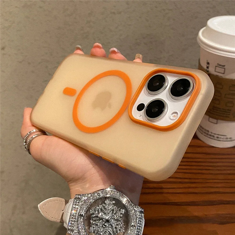 Matte Candy Magnetic Wireless Charging Transparent Case for Iphone 16 15 13 12 11 14 Pro Max plus for Magsafe Shockproof Cover