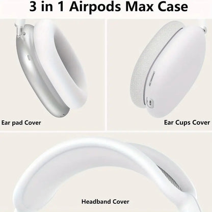 3 in 1 Soft Silicone Skin Protector Headphones Case for Airpods Max Cases anti Scratch Shockproof Earphone Cover Accessories