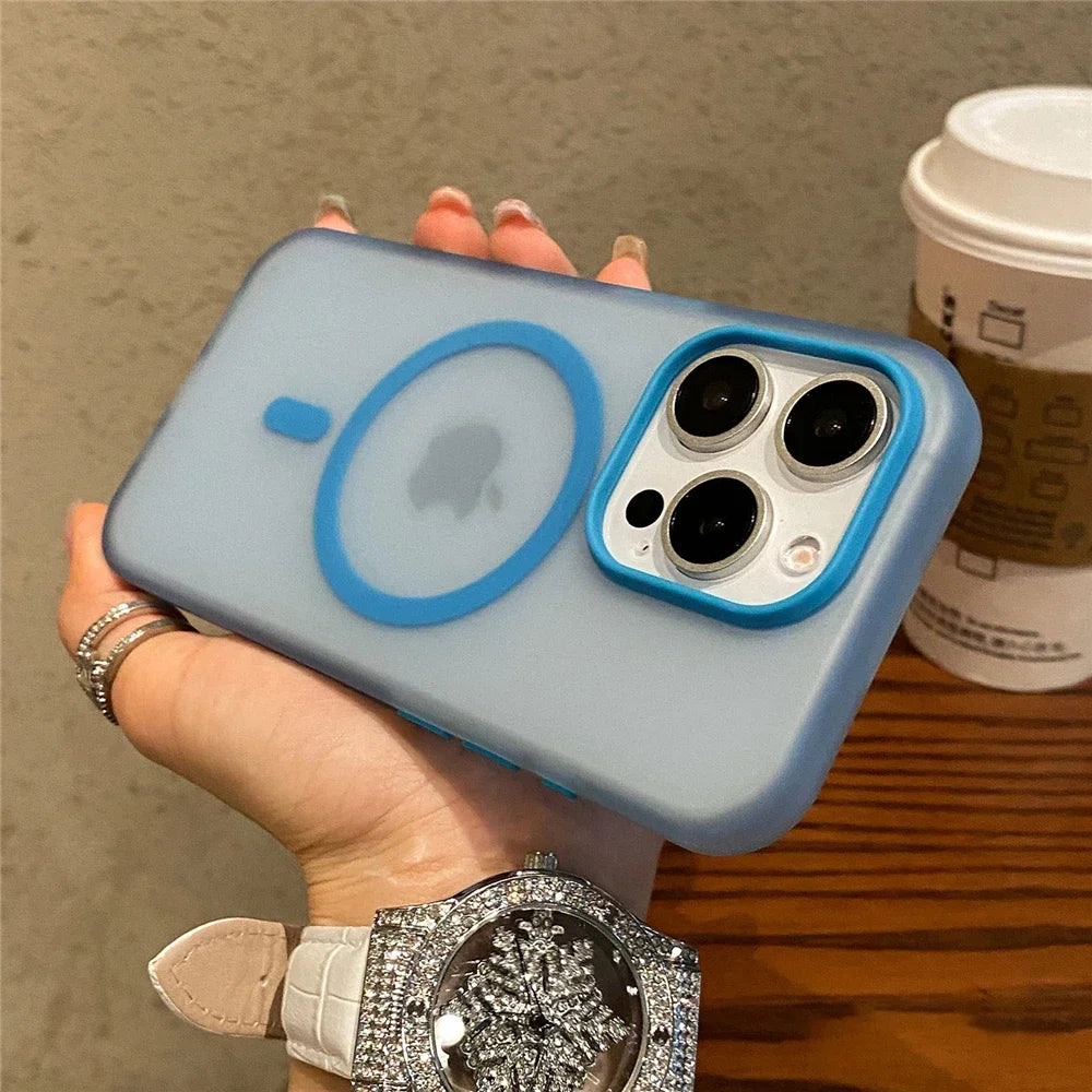 Matte Candy Magnetic Wireless Charging Transparent Case for Iphone 16 15 13 12 11 14 Pro Max plus for Magsafe Shockproof Cover