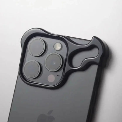 Irregular Metal Bumper Phone Case Iphone 16 15 14 13 Pro Max plus with Lens Film Protection Bare Aluminum Alloy Shockproof Cover