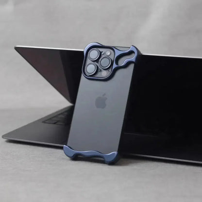 Irregular Metal Bumper Phone Case Iphone 16 15 14 13 Pro Max plus with Lens Film Protection Bare Aluminum Alloy Shockproof Cover