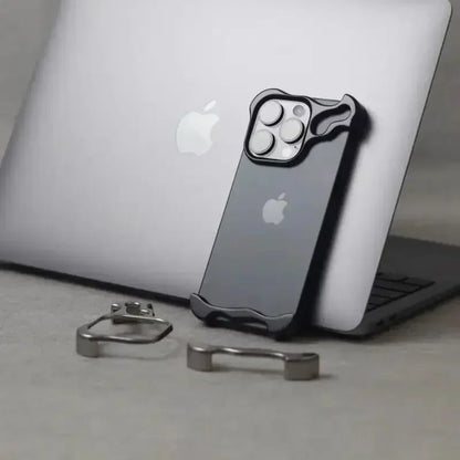 Irregular Metal Bumper Phone Case Iphone 16 15 14 13 Pro Max plus with Lens Film Protection Bare Aluminum Alloy Shockproof Cover