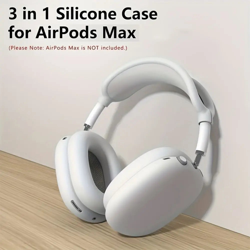 3 in 1 Soft Silicone Skin Protector Headphones Case for Airpods Max Cases anti Scratch Shockproof Earphone Cover Accessories